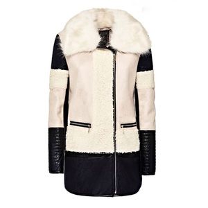 GUESS Clarisse Mixed-Media Colour Block Jacket| XS